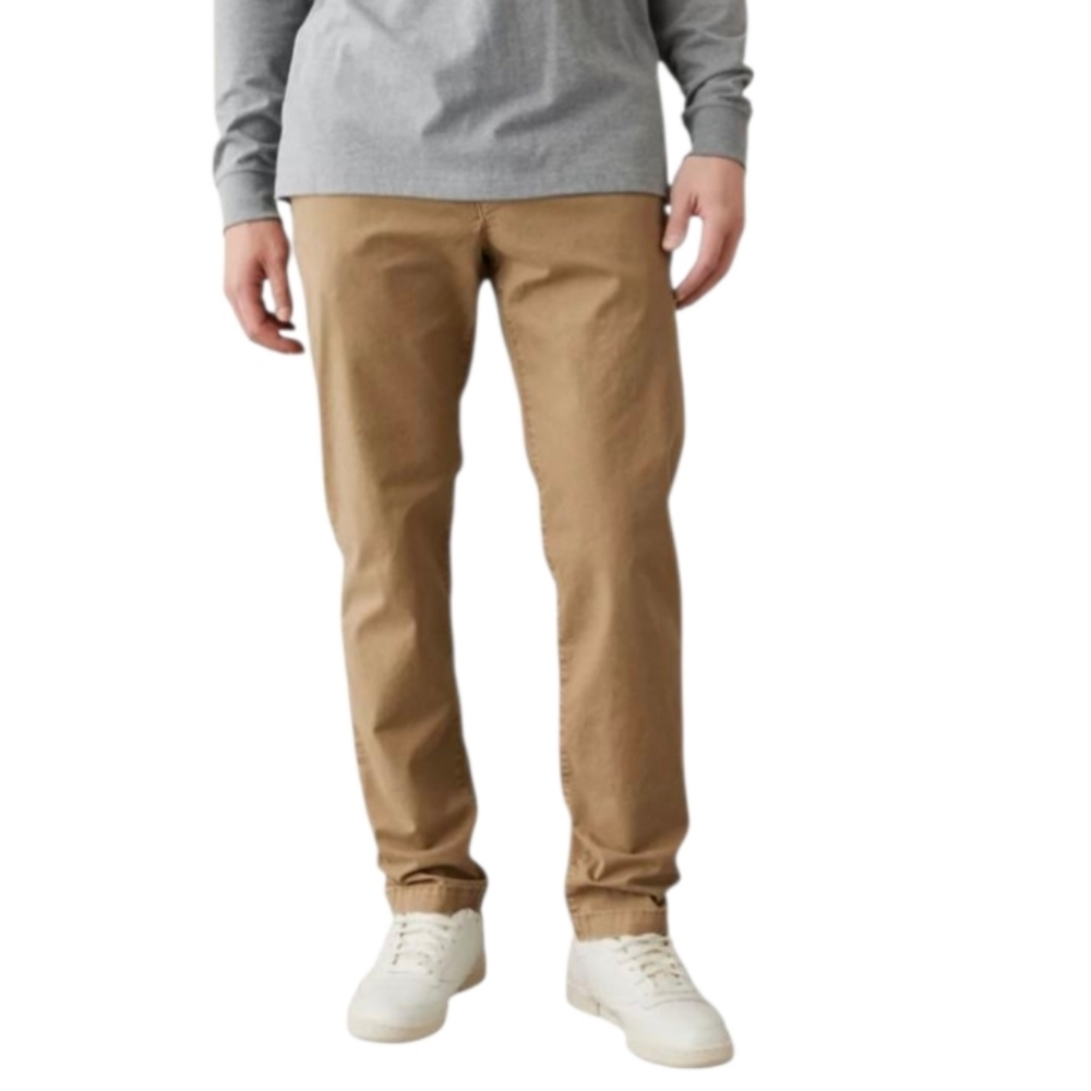 American Eagle Men's 34x28 Flex Original Slim Straight Lived-In Khaki Pant Chino